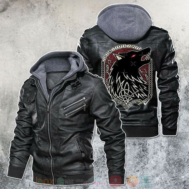 Dark Wolf Mythology Norse Monster Motorcycle Rider Leather Jacket