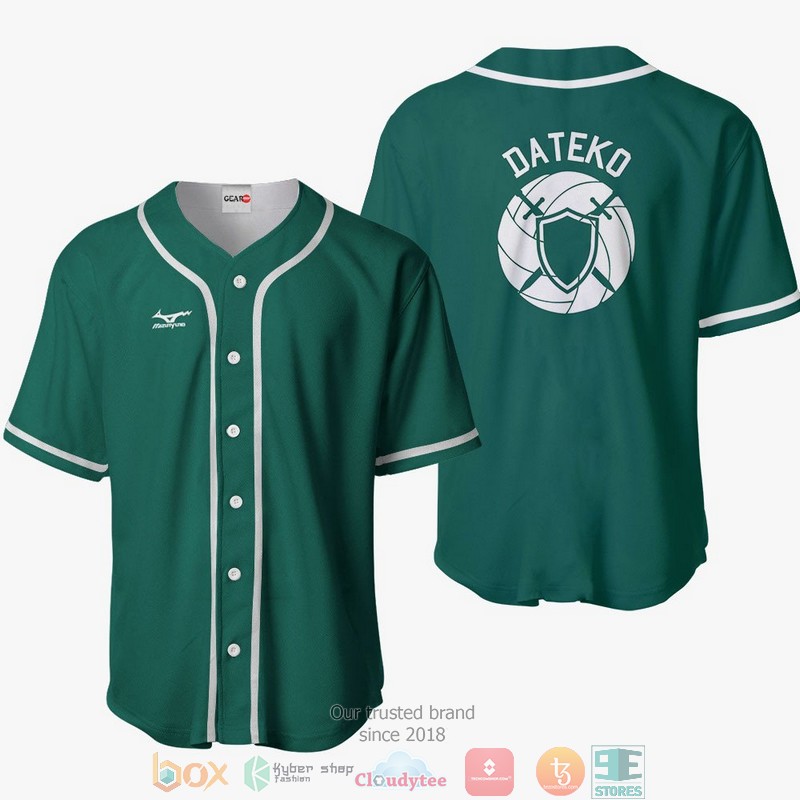 Dateko Haikyuu Green Baseball Jersey Shirt 1 Dateko Haikyuu Green Baseball Jersey Shirt