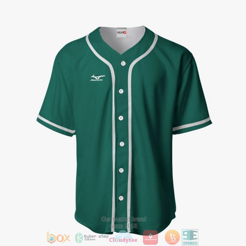 Dateko Haikyuu Green Baseball Jersey Shirt 2 Dateko Haikyuu Green Baseball Jersey Shirt 1