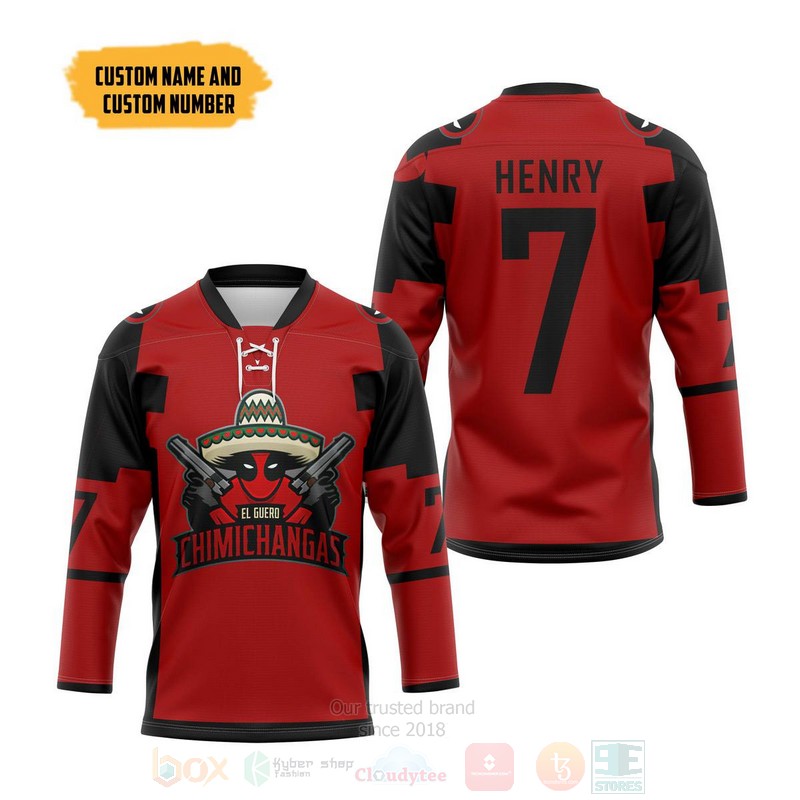 BEST Deadpool Wade Wilson Personalized Jersey Hockey 3 Deadpool Wade Wilson Personalized Hockey Jersey 1 2