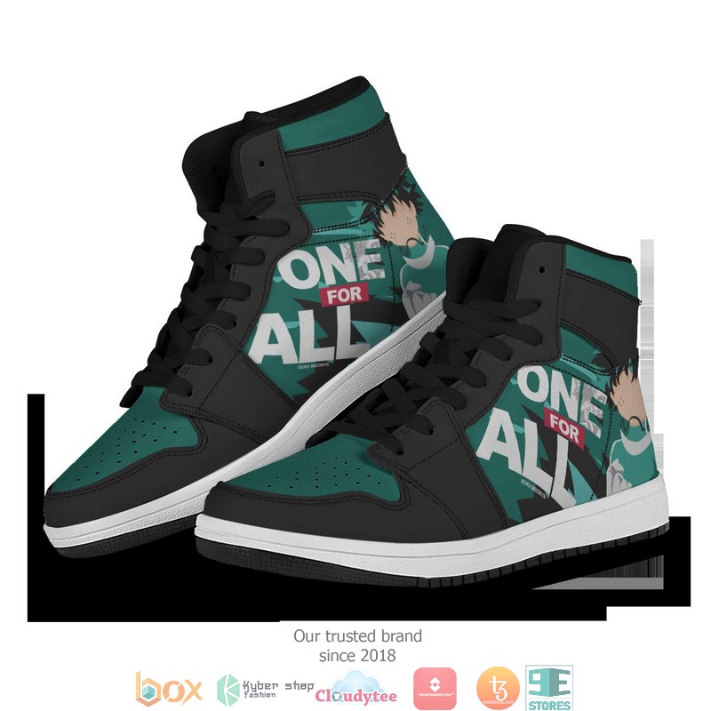 Deku One for all Air Jordan High Top Sneaker 4 Deku One for all Air Jordan High Top Sneaker 1 2 3
