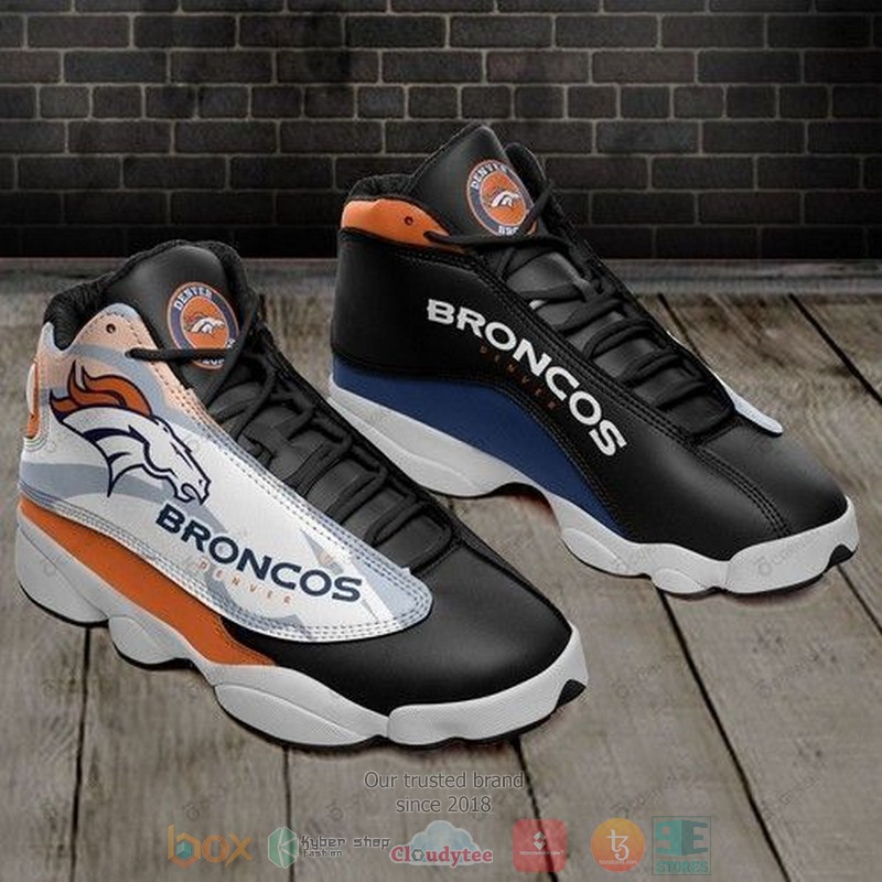 Denver Broncos Nfl Football Team Black Air Jordan 13 Shoes