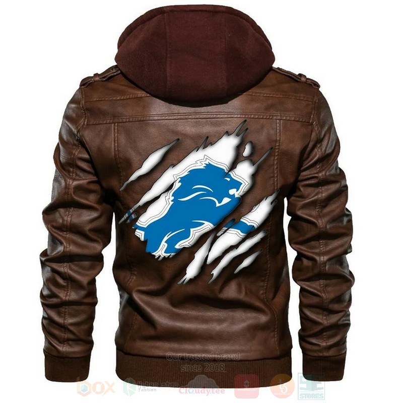 Detroit Lions NFL Football Sons of Anarchy Browns Leather Jacket