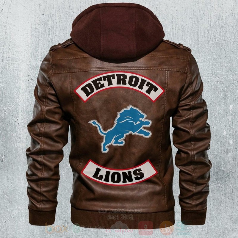 Detroit Lions NFL Footballs Leather Jacket