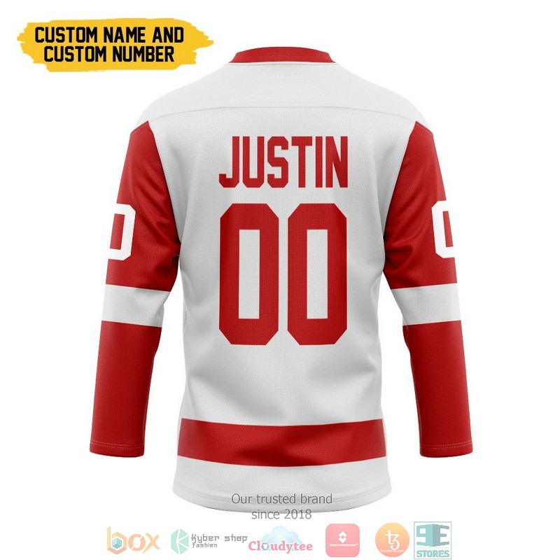 Detroit Red Wings NHL Custom Name and Number Hockey Jersey Shirt 2 Detroit Red Wings NHL Custom Name and Number Hockey Jersey Shirt 1