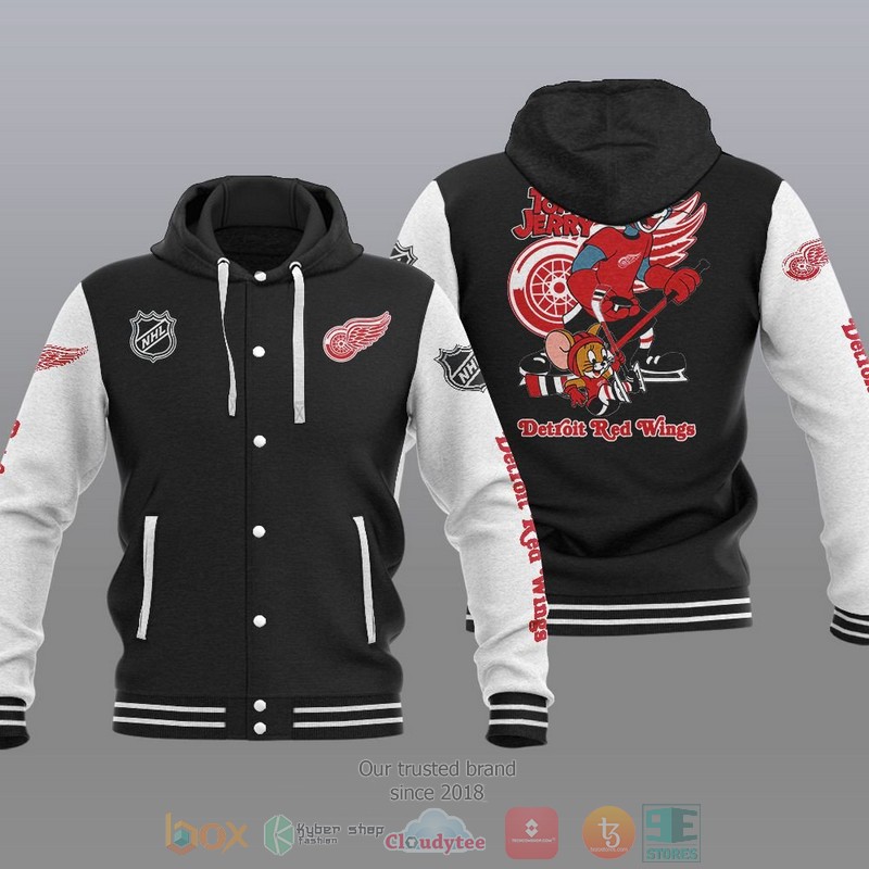 Detroit Red Wings NHL Tom And Jerry Baseball Hoodie Jacket
