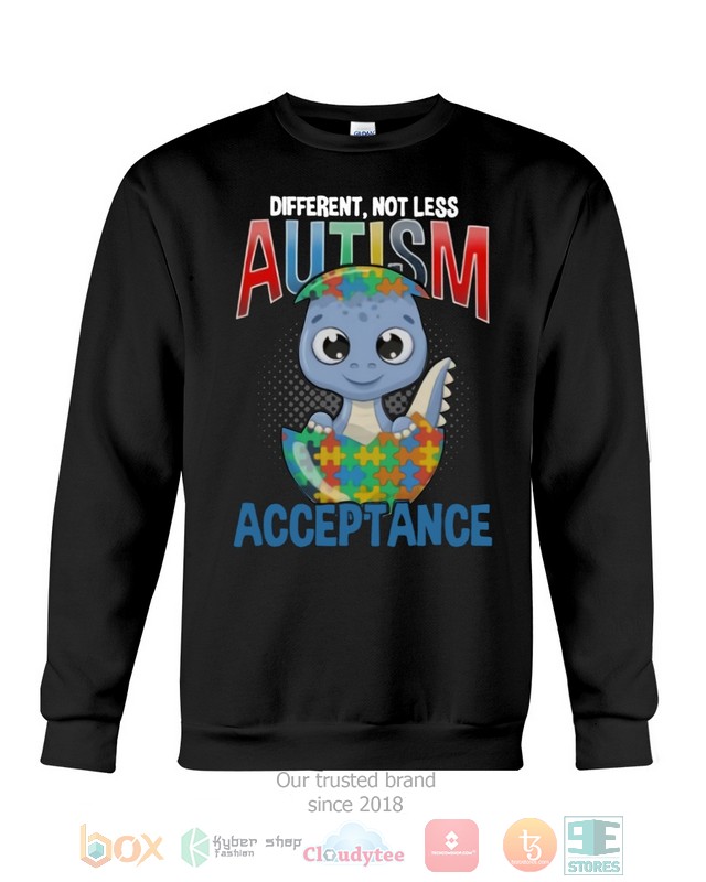 Dinosaur Different Not Less Autism Acceptance Shirt Hoodie 1 2 3 4 5 6 7