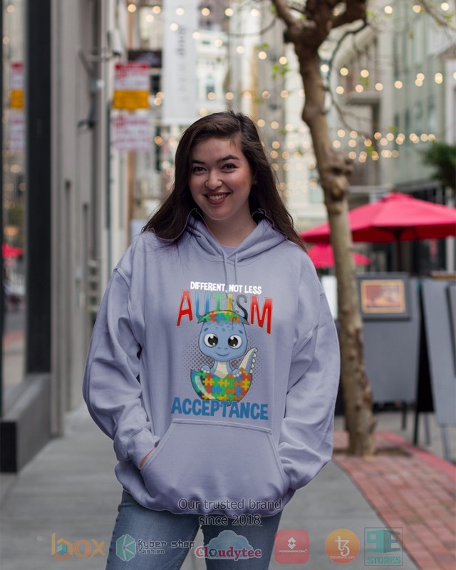 Dinosaur Different Not Less Autism Acceptance Shirt Hoodie 1 2 3 4 5 6 7 8 9 10 11