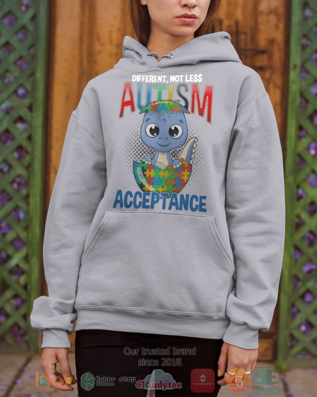 Dinosaur Different Not Less Autism Acceptance Shirt Hoodie 1 2 3 4 5 6 7 8 9 10 11 12