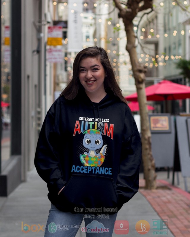 Dinosaur Different Not Less Autism Acceptance Shirt Hoodie 1 2 3 4 5 6 7 8 9 10 11 12 13 14