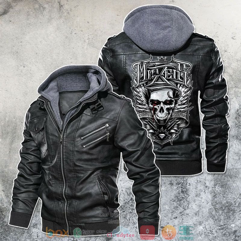 Dirty South Skull Motorcycle Rider Leather Jacket