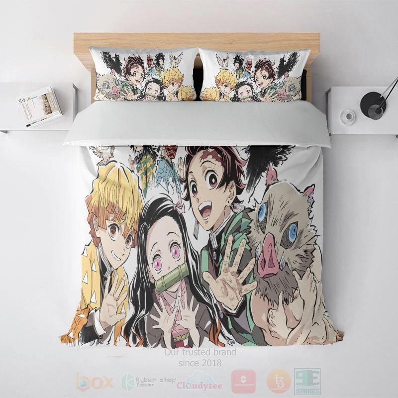 Dmon Slayer Home Essence Embossed Kimetsu no Yaiba Bedding Set
