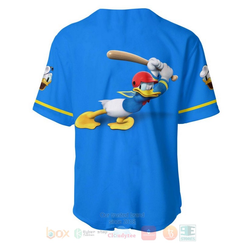 BEST Donald Duck The Batter Printed Blue Baseball Jersey Shirt 3 Donald Duck The Batter All Over Print Blue Baseball Jersey 1 2