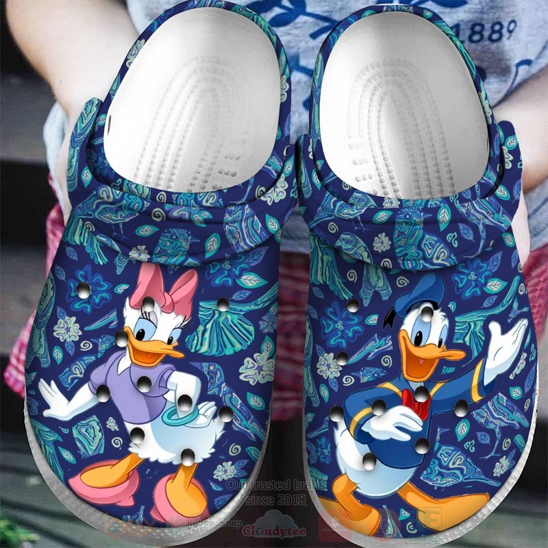 BEST Donald Duck and Daisy Duck Blue Crocs Crocband Shoes 2 Donald Duck and Daisy Duck Blue Crocband Crocs Clog Shoes 1