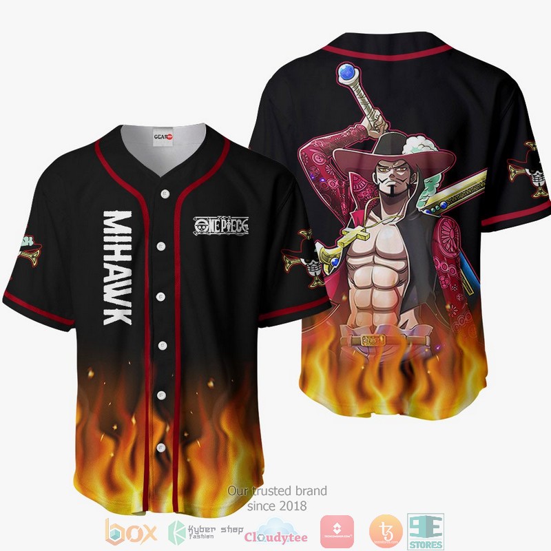 Dracule Mihawk One Piece Baseball Jersey Shirt 1 Dracule Mihawk One Piece Baseball Jersey Shirt
