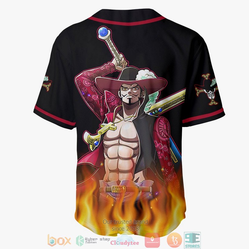 Dracule Mihawk One Piece Baseball Jersey Shirt 3 Dracule Mihawk One Piece Baseball Jersey Shirt 1 2