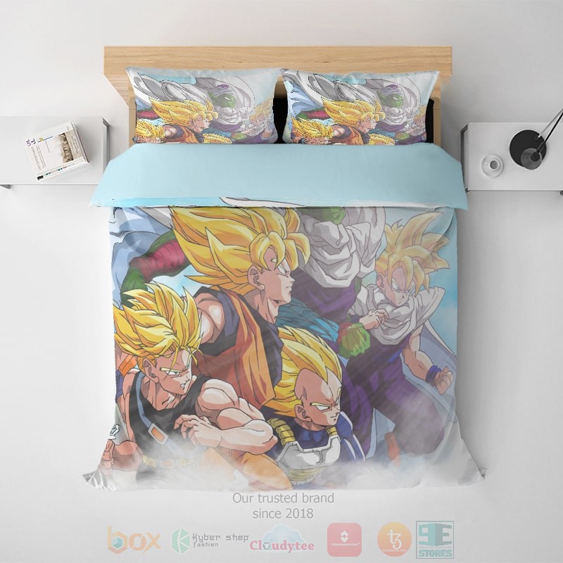 HOT Dragon Ball Goku Super Saiyan Team Classic Sky Bedroom Bedding Set 4 Dragon Ball Goku Super Saiyan Team Classic Sky Bedding Set