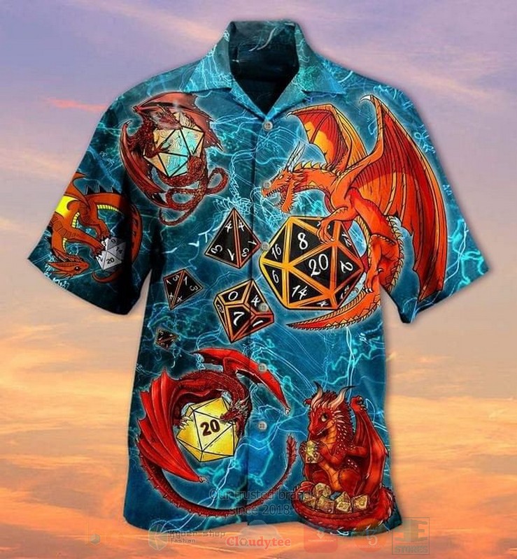BEST Dragon Dice All Over Print Aloha Shirt 1 Dragon Dice Short Sleeve Hawaiian Shirt