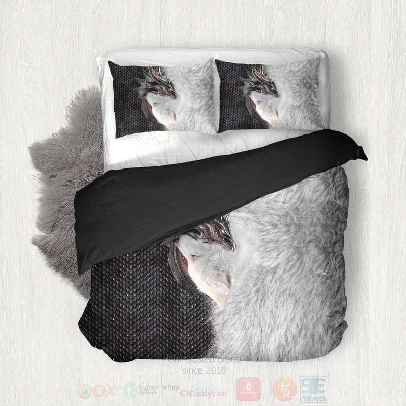 Dragon and Wolf Game of Thrones Bedding Set