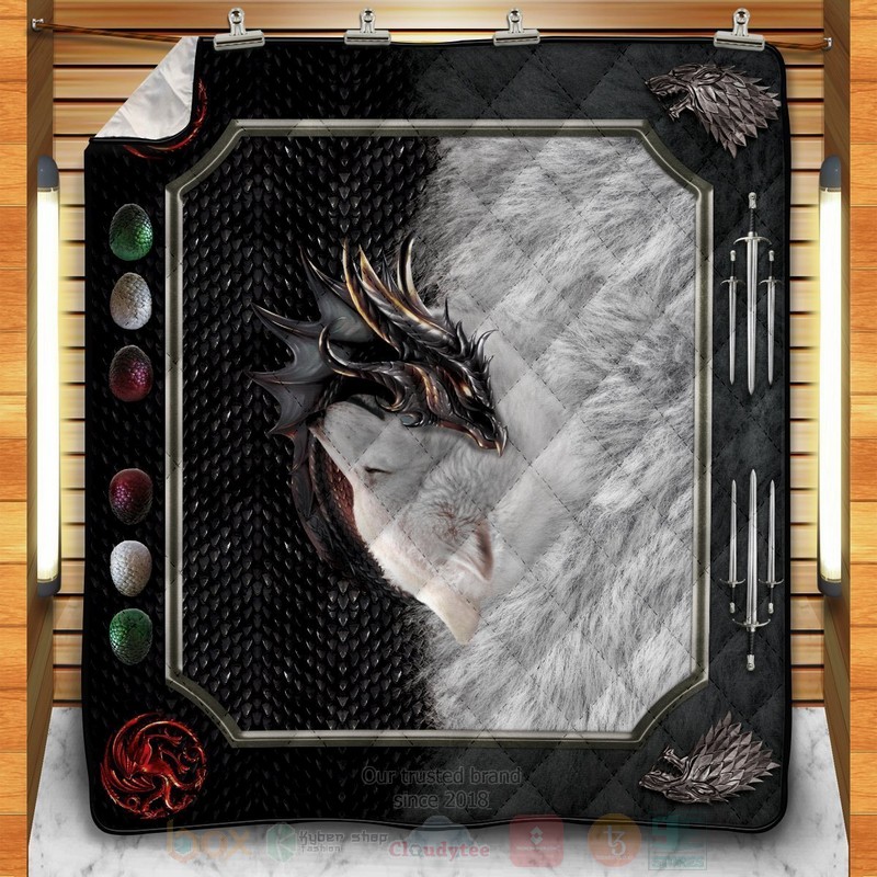 BEST Dragon and Wolf Movie Quilted Fabric 7 Dragon and Wolf Movie Quilt
