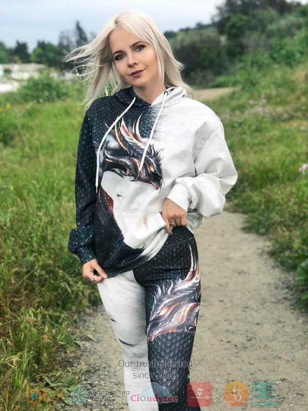 Dragon and Wolf Unisex Leggings 1 2 3 4 5 6 7 8 9 10 11