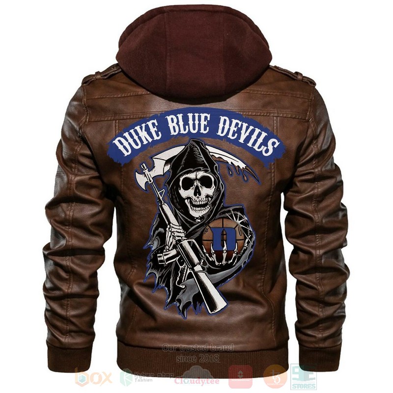 Duke Blue Devils NCAA Basketball Sons of Anarchy Brown Motorcycle Leather Jacket