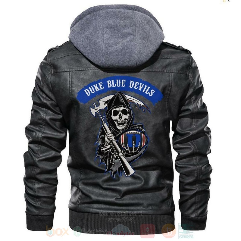 BEST Duke Blue Devils NCAA Champions Sons of Anarchy Black Zipper Jacket Leather 1 Duke Blue Devils NCAA Football Sons of Anarchy Blacks Leather Jacket