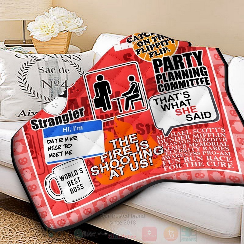 BEST Dunder Mifflin Quotes Quilted Fabric 2 Dunder Mifflin Quotes Quilt 1