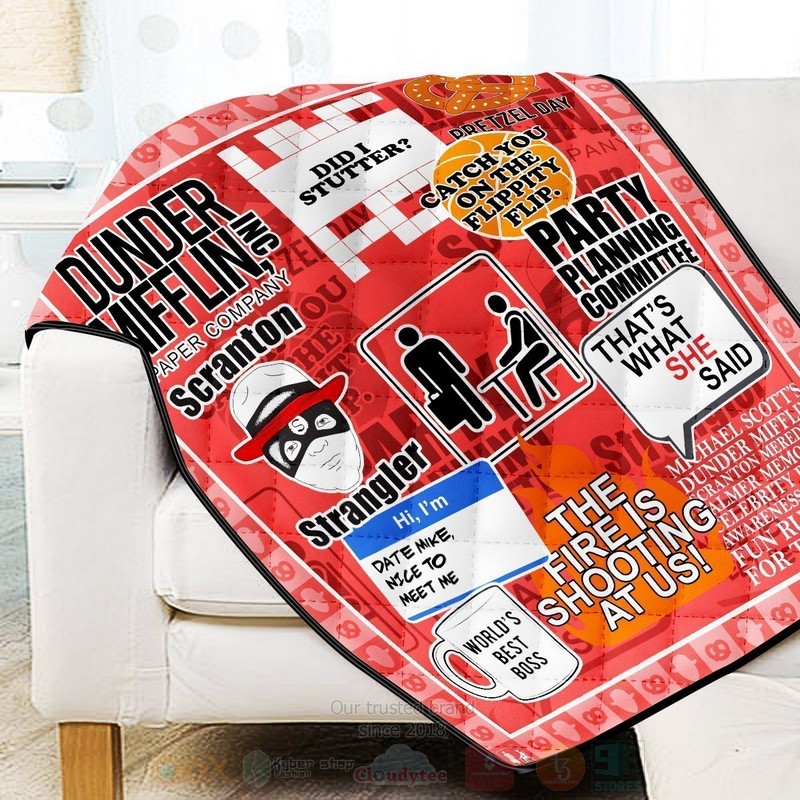 BEST Dunder Mifflin Quotes Quilted Fabric 3 Dunder Mifflin Quotes Quilt 1 2
