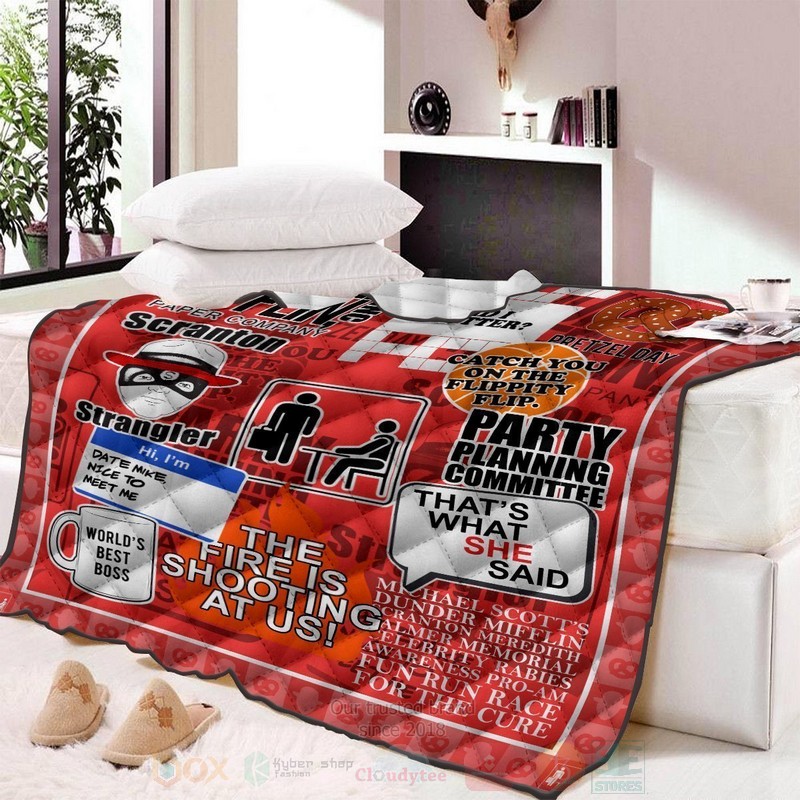 BEST Dunder Mifflin Quotes Quilted Fabric 5 Dunder Mifflin Quotes Quilt 1 2 3 4