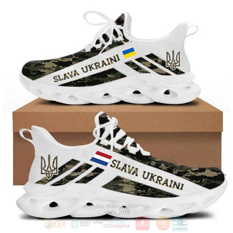 Dutch Stands With Ukraine Slava Ukraini Camo Clunky Max Soul Shoes