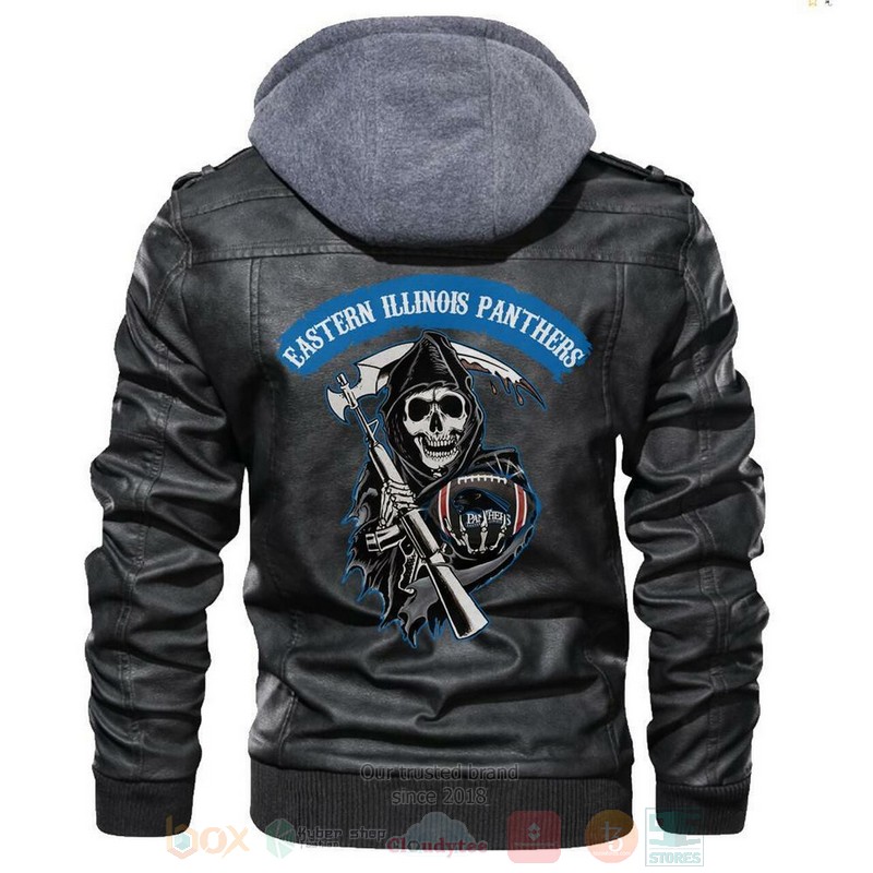 BEST NCAA Teams Eastern Illinois Panthers Sons of Anarchy Black Motorcycle Rider Zipper Jacket Leather 5 Eastern Illinois Panthers NCAA Sons of Anarchy Black Motorcycle Leather Jacket