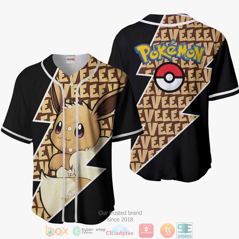 Eevee Pokemon Baseball Jersey Shirt 6 Eevee Pokemon Baseball Jersey Shirt