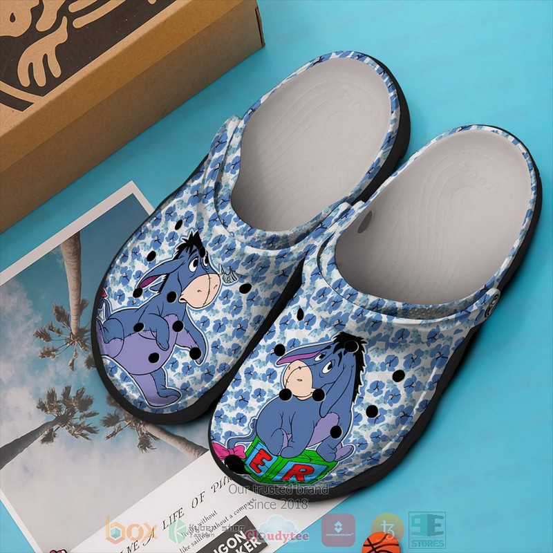Eeyore blue Flowers Crocband Clog