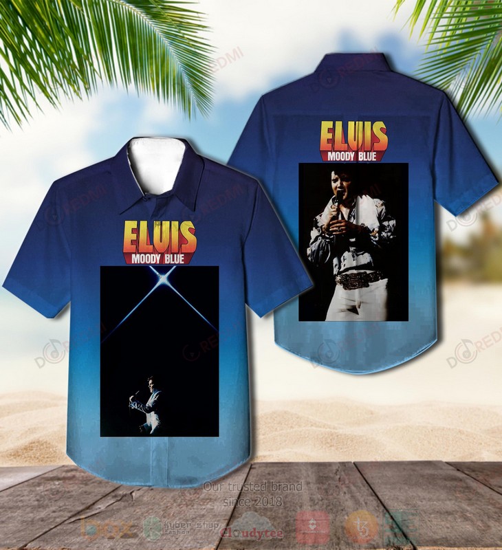 Eluis Moody Blue Hawaiian Shirt