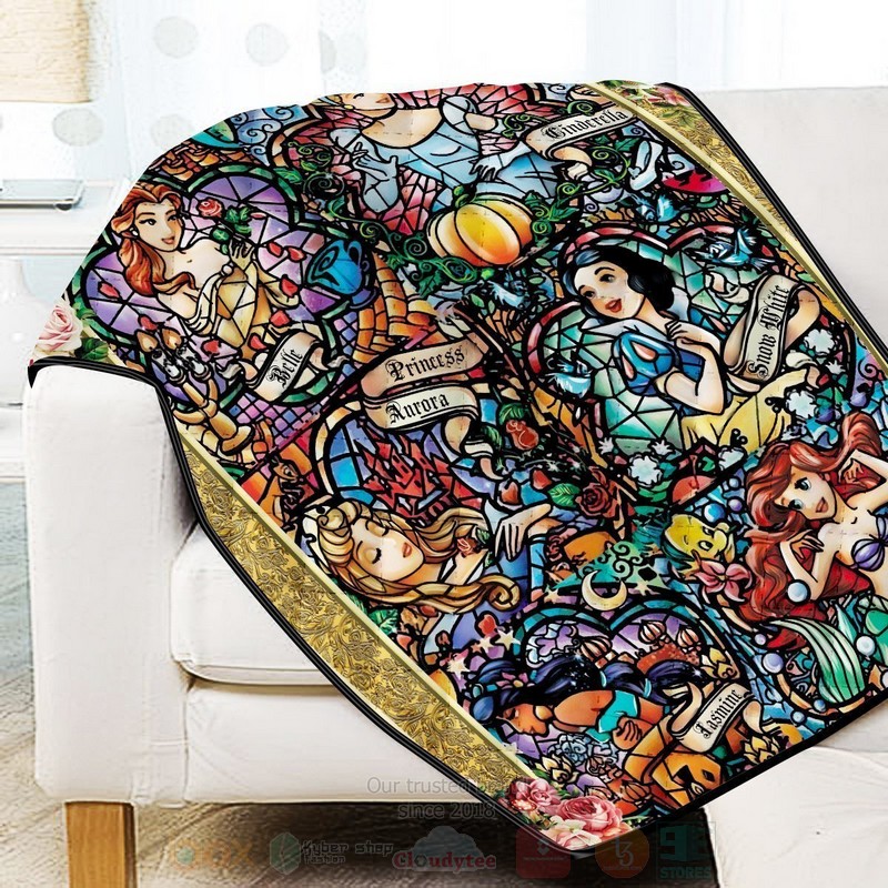 BEST Enchanted Tales Stained Glass Cartoon Quilted Fabric 3 Enchanted Tales Stained Glass Cartoon Quilt 1 2