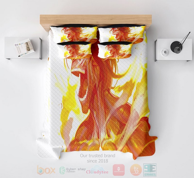 Eren Yeager Screaming Attack Titan Unique Home Solid Attack On Titan Bedding Set 1 2