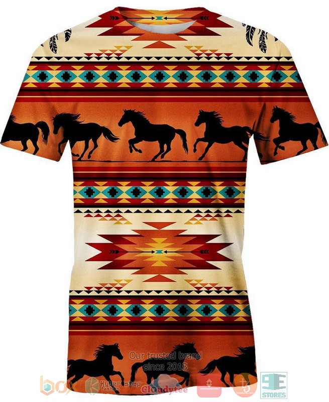 HOT Native Horse Pattern All Over Printed 3D Shirt, Hoodie 2 Native Horse Pattern 3D Shirt Hoodie 1