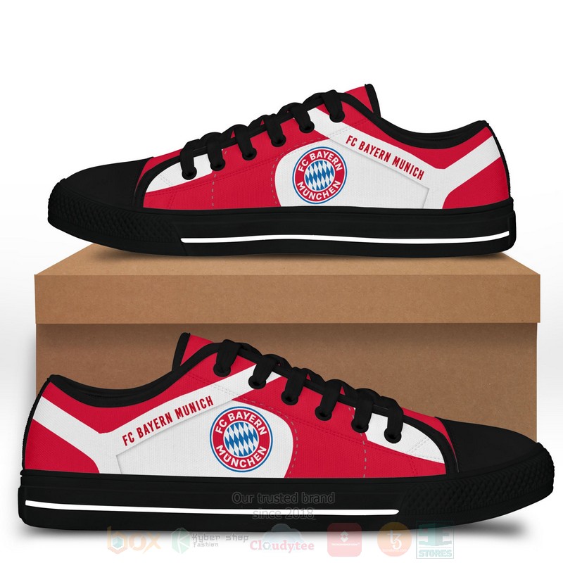 FC Bayern Munich Black White Low Top Canvas Shoes