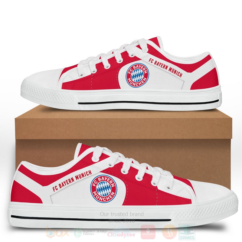 FC Bayern Munich Black White Low Top Canvas Shoes 1