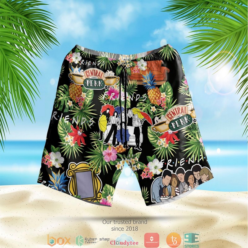 FRIEND Central Perk Aloha Black Hawaian Summer Outfit 2 FRIEND Central Perk Aloha Black Hawaian Summer Outfit 1