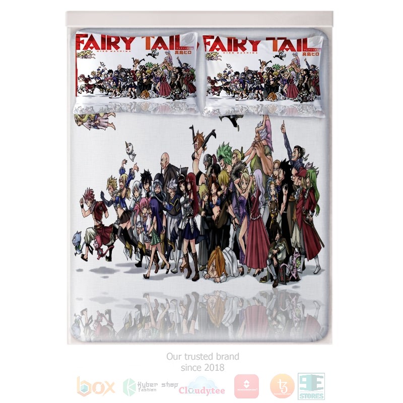 HOT Fairy Tail All Cast Heroes Embossed Down Anime Bedroom Bedding Set 2 Fairy Tail All Cast Heroes Embossed Down Anime Bedding Set 1