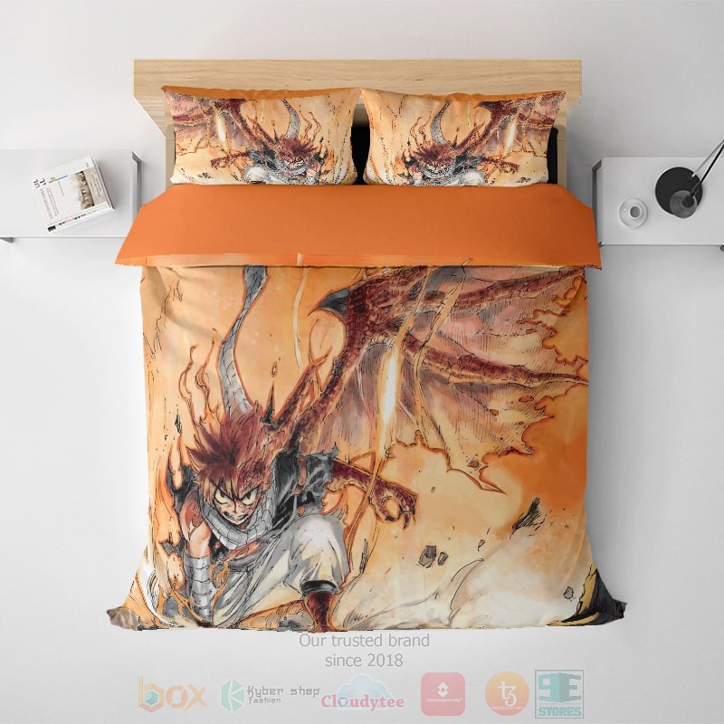 Fairy Tail Natsu Semi Dragon Transformation Fusion Anime Bedding Set