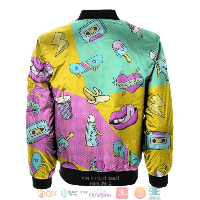 Fashion icon banana lips colors Bomber Jacket