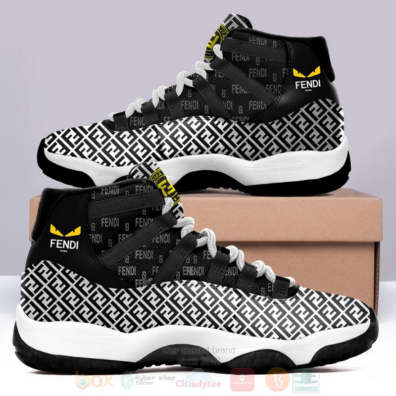 Fendi Black White Air Jordan 11 Shoes