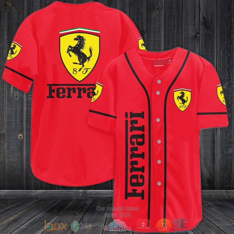Ferrari Logo Red Baseball Jersey