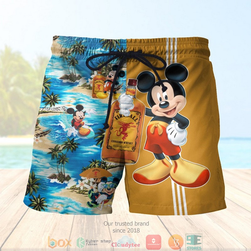 Fireball Cinnamon Whisky Mickey Mouse on the beach 3d Hawaiian Shirt, short 4 Fireball Cinnamon Whisky Mickey Mouse on the beach 3d Hawaiian Shirt short 1 2 3