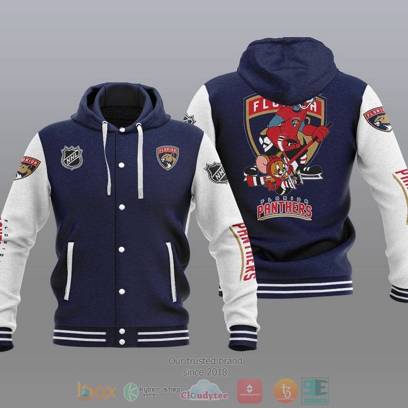 NEW Florida Panthers NHL Tom And Jerry Hoodie Baseball Jacket 3 Florida Panthers NHL Tom And Jerry Baseball Hoodie Jacket 1 2