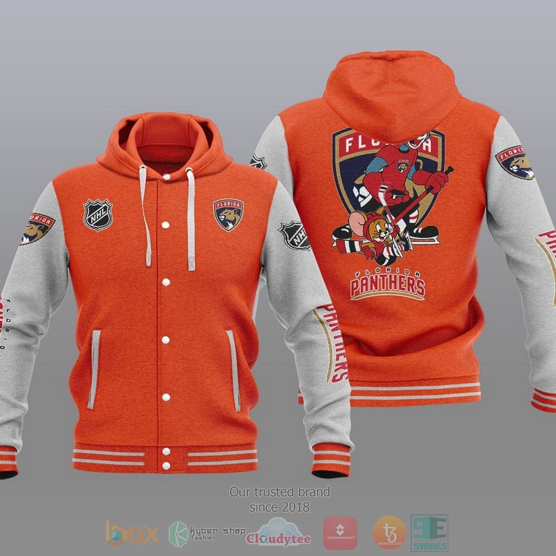 NEW Florida Panthers NHL Tom And Jerry Hoodie Baseball Jacket 6 Florida Panthers NHL Tom And Jerry Baseball Hoodie Jacket 1 2 3 4 5