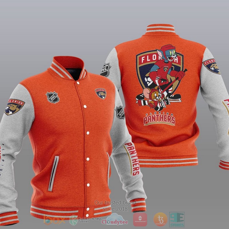 NEW Florida Panthers NHL Tom And Jerry Varsity Baseball Jacket 6 Florida Panthers NHL Tom And Jerry Baseball Jacket 1 2 3 4 5